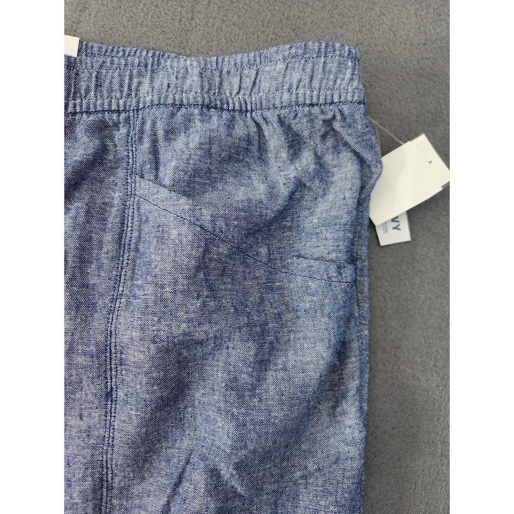 NWT Old Navy Womens Sz 4X Chambray Blue Linen Blend High Rise Crop Pants Pull On - Picture 8 of 15
